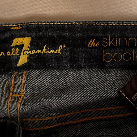 7 For All Mankind Dark Blue Straight Leg Jeans - Picture 3 of 4